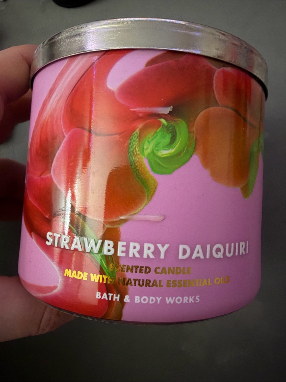 Bath & Body Works Strawberry Daiquiri Scented Candle - Pink, Green, Red